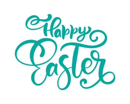 Vector happy Easter Hand drawn calligraphy and brush pen isolated lettering Stock Illustration