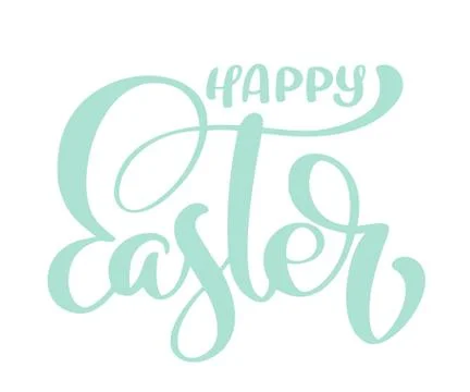 Vector Happy Easter lettering card. Hand drawn lettering poster text for Easter Stock Illustration