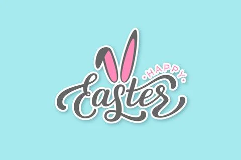 Vector Happy Easter lettering. 스톡 일러스트