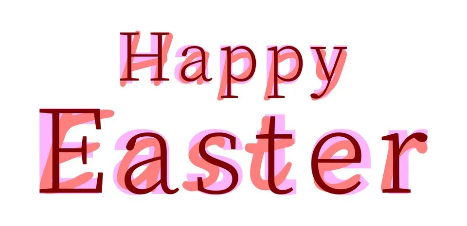 Vector Happy Easter in mass fonts style Stock Illustration