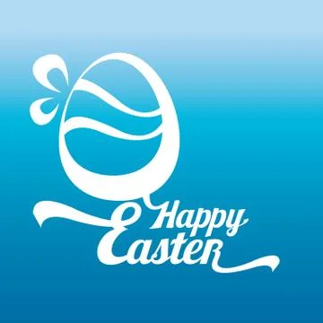 Vector Happy Easter Typographical Background Stock Illustration