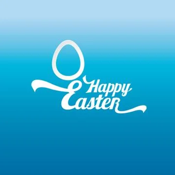Vector Happy Easter Typographical Background 스톡 일러스트