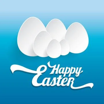 Vector Happy Easter Typographical Background Stock Illustration
