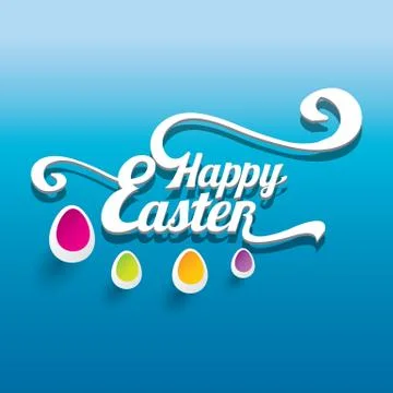 Vector Happy Easter Typographical Background Stock Illustration