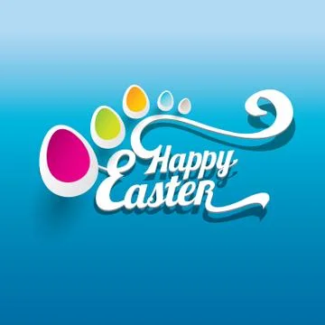 Vector Happy Easter Typographical Background Stock Illustration