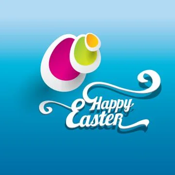 Vector Happy Easter Typographical Background Stock Illustration