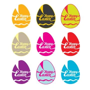 Vector Happy Easter Typographical Background Stock Illustration