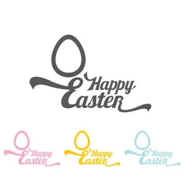Vector Happy Easter Typographical Background 스톡 일러스트