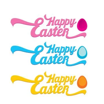 Vector Happy Easter Typographical Background Stock Illustration