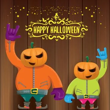Vector Happy halloween creative hipster party background. man in halloween Stock Illustration