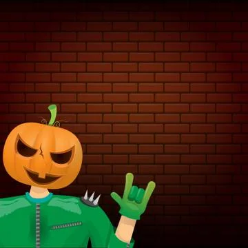 Vector Happy halloween creative hipster party background. man in halloween Illustrazione stock