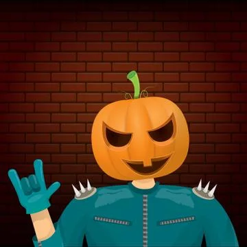 Vector Happy halloween creative hipster party background. man in halloween Illustrazione stock