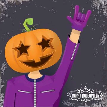 Vector Happy Halloween creative hipster party background. man in Halloween Illustrazione stock