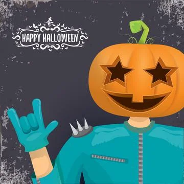 Vector Happy Halloween creative hipster party background. man in Halloween Illustrazione stock