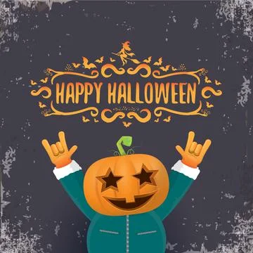 Vector Happy Halloween creative hipster party background. man in Halloween Illustrazione stock