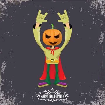 Vector Happy Halloween creative hipster party background. man in Halloween Illustrazione stock