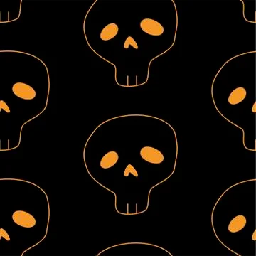 Vector Happy Halloween seamless pattern,classic bundle icons, doodles element Stock Illustration