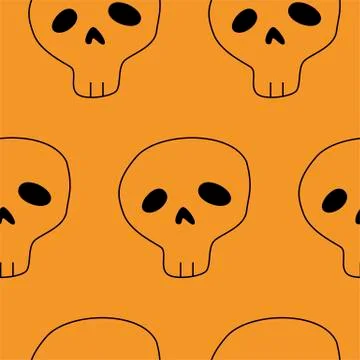 Vector Happy Halloween seamless pattern,classic bundle icons, doodles element Stock Illustration