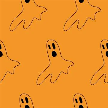 Vector Happy Halloween seamless pattern,classic bundle icons, doodles element Stock Illustration