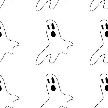 Vector Happy Halloween seamless pattern,classic bundle icons, doodles element Stock Illustration