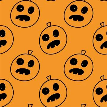 Vector Happy Halloween seamless pattern,classic bundle icons, doodles element Stock Illustration