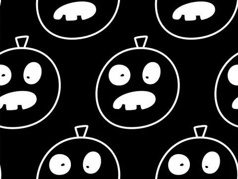 Vector Happy Halloween seamless pattern,classic bundle icons, doodles element Stock Illustration