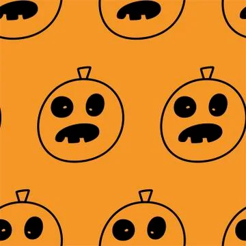 Vector Happy Halloween seamless pattern,classic bundle icons, doodles element Stock Illustration