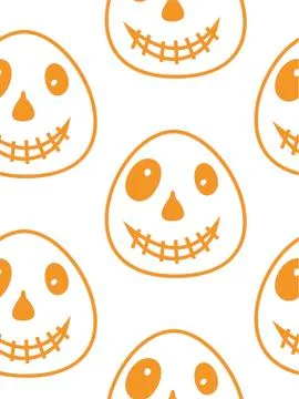 Vector Happy Halloween seamless pattern,classic bundle icons, doodles element Stock Illustration