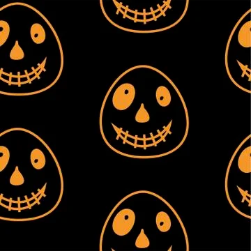 Vector Happy Halloween seamless pattern,classic bundle icons, doodles element Stock Illustration