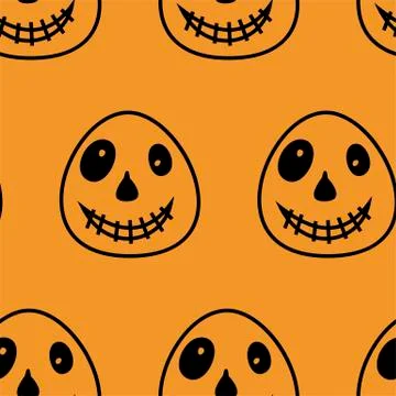 Vector Happy Halloween seamless pattern,classic bundle icons, doodles element Stock Illustration