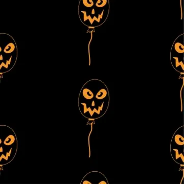 Vector Happy Halloween seamless pattern,classic bundle icons, doodles element Stock Illustration
