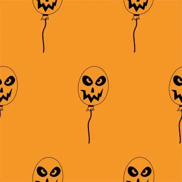 Vector Happy Halloween seamless pattern,classic bundle icons, doodles element Stock Illustration