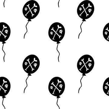 Vector Happy Halloween seamless pattern,classic bundle icons, doodles element Stock Illustration