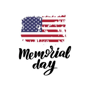 Vector Happy Memorial Day card. National American holiday Stock Illustration