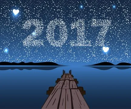 Vector Happy New 2017 Illustrazione stock