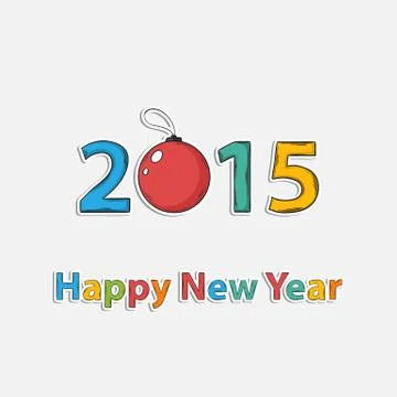 Vector Happy New Year 2015 greeting card Stock Illustration