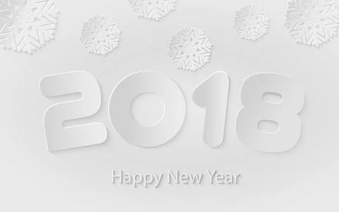 Vector Happy New Year 2017 background with paper cuttings Stock Illustration