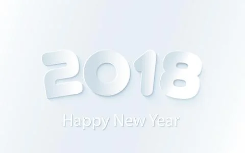 Vector Happy New Year 2017 background with paper cuttings Stock Illustration