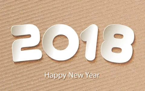 Vector Happy New Year 2017 background with paper cuttings Stock Illustration