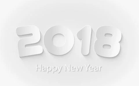 Vector Happy New Year 2017 background with paper cuttings Stock Illustration