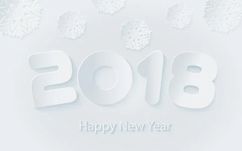 Vector Happy New Year 2017 background with paper cuttings Stock Illustration