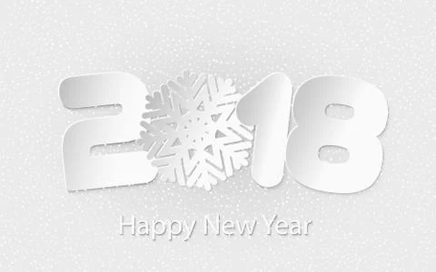 Vector Happy New Year 2017 background with paper cuttings Stock Illustration