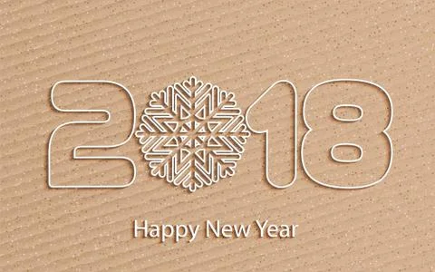 Vector Happy New Year 2017 background with paper cuttings Stock Illustration