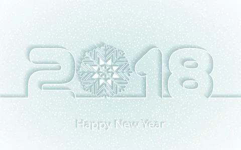 Vector Happy New Year 2017 background with paper cuttings Stock Illustration