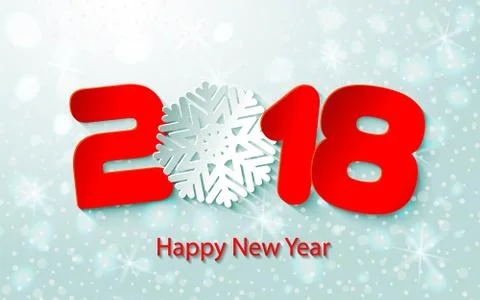 Vector Happy New Year 2017 background with paper cuttings Stock Illustration