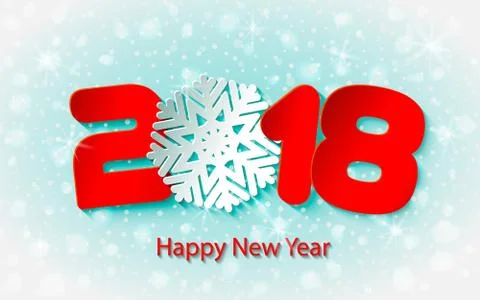 Vector Happy New Year 2017 background with paper cuttings Stock Illustration
