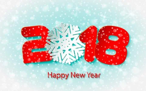 Vector Happy New Year 2017 background with paper cuttings Stock Illustration