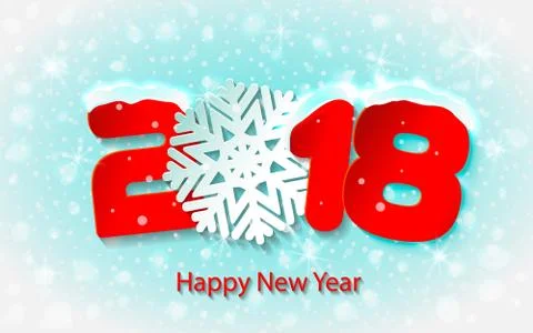 Vector Happy New Year 2017 background with paper cuttings Stock Illustration