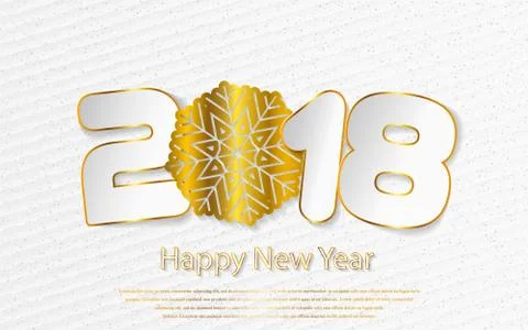 Vector Happy New Year 2017 background with paper cuttings Stock Illustration