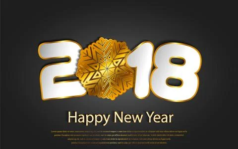 Vector Happy New Year 2017 background with paper cuttings Stock Illustration